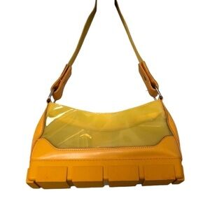 Womens Shoulder Bag Yellow Jelly Y2K Utility Chunky Transparent Streetwear